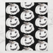 Spooky Pumpkin Pattern | Happy Halloween Wijn Etiket (Enkel label)