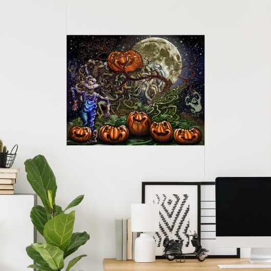 Spooky Pumpkin Poster (Thuiskantoor)