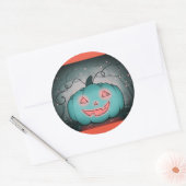 Spooky Pumpkin Ronde Sticker (Envelop)