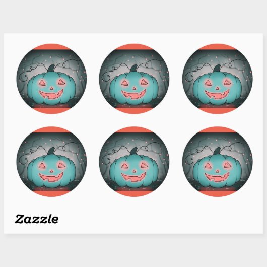 Spooky Pumpkin Ronde Sticker (Vel)