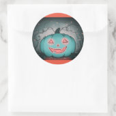 Spooky Pumpkin Ronde Sticker (Tas)