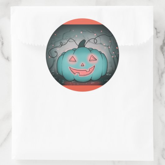 Spooky Pumpkin Ronde Sticker (Tas)