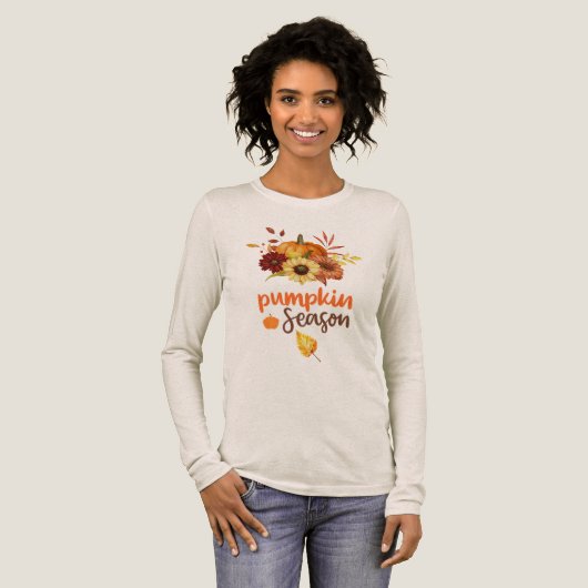 Spooky Pumpkin Season | Cute Fall & Halloween  Tri-Blend Shirt (Voorkant)