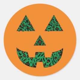 Spooky Pumpkin Silhouette Ronde Sticker