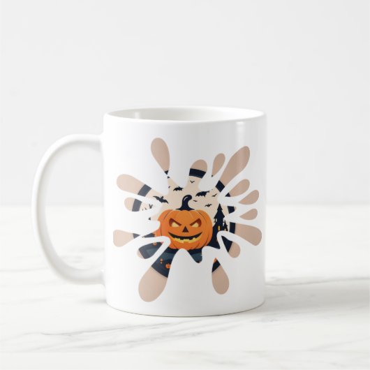Spooky Pumpkin Splash Halloween Mug Koffiemok (Links)