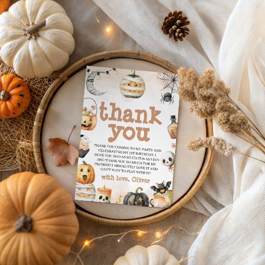 Spooky Pumpkin Thank You Card Kaart