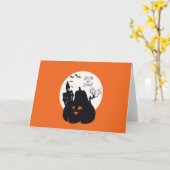 Spooky Pumpkin Trick or treat Kaart (Gele Bloem)