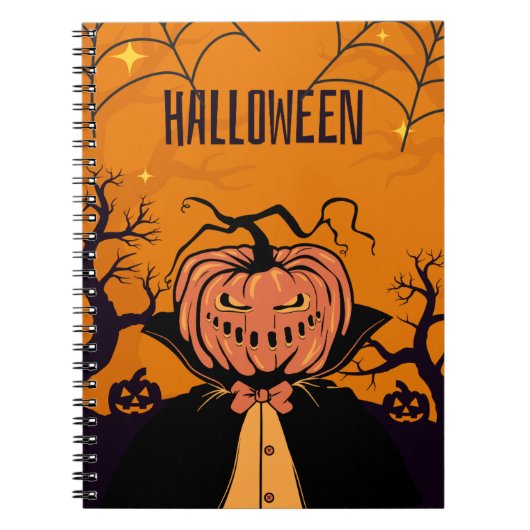 Spooky Pumpkin Vampire Notitieboek – Halloween Lim (Voorkant)