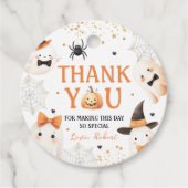 Spooky Pumpkin Verjaardag Dank u Label (Voorkant)