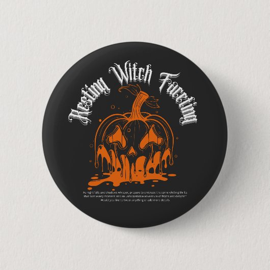 Spooky Pumpkin Witch Halloween Art Ronde Button 5,7 Cm (Voorkant)