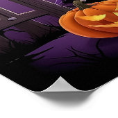 Spooky Pumpkin Witch with Full Moon Poster (Hoek)