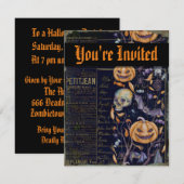 Spooky Pumpkins Halloween Feestuitnodiging Kaart (Voorkant / Achterkant)