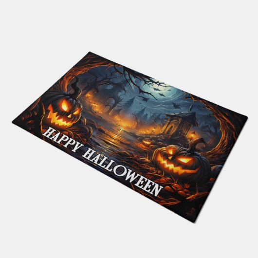 Spooky Pumpkins | Happy Halloween Deurmat (Schuin)