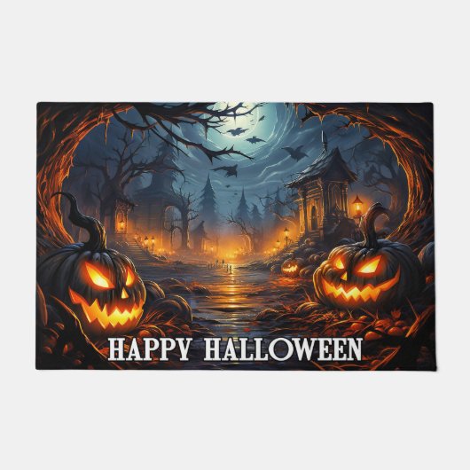 Spooky Pumpkins | Happy Halloween Deurmat (Voorkant)