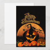 Spooky Pumpkins | Happy Halloween Feestdagenkaart (Voorkant / Achterkant)