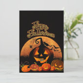 Spooky Pumpkins | Happy Halloween Feestdagenkaart (Staand voorkant)