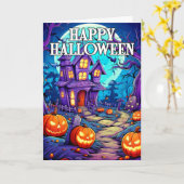 Spooky Pumpkins | Happy Halloween Kaart (Gele Bloem)