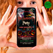 Spooky Pumpkins Haunted House Halloween Uitnodigen Save The Date