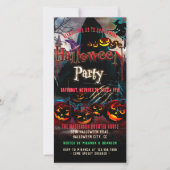 Spooky Pumpkins Haunted House Halloween Uitnodigen Save The Date (Voorkant)
