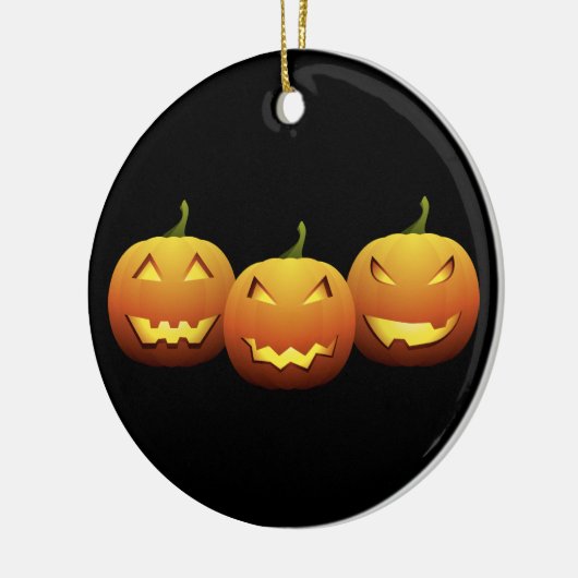 Spooky Pumpkins Keramisch Ornament (Links)