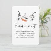 Spooky Pumpkins Party | Happy Halloween Kaart (Staand voorkant)
