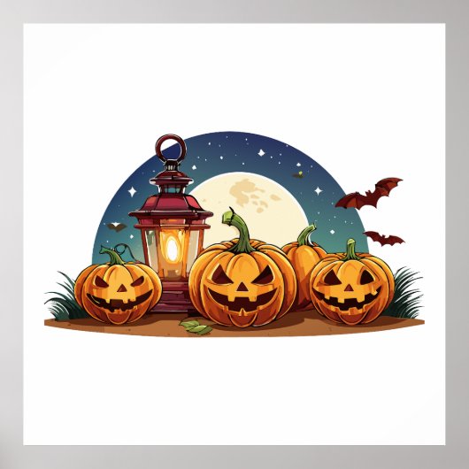 Spooky pumpkins poster (Voorkant)