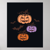 Spooky Pumpkins Trio Halloween Jack-o'Lantern Poster (Voorkant)