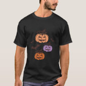 Spooky Pumpkins Trio Halloween Jack-o'Lantern T-shirt (Voorkant)