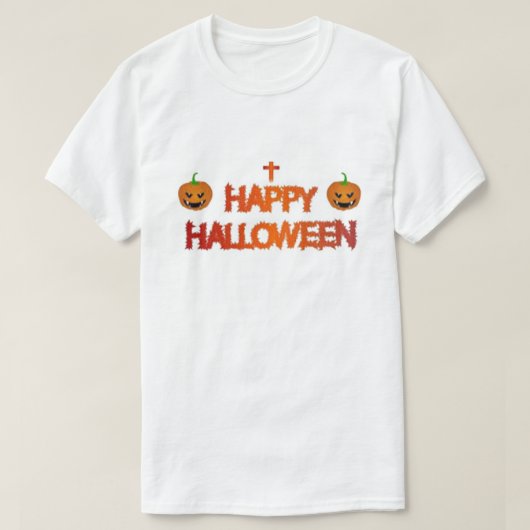 Spooky Pumpkins voor Happy Halloween T-shirt (Design voorkant)
