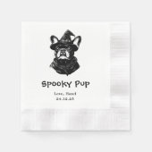 Spooky Pup Custom Pet Cocktail Servetten Trouwen (Voorkant)