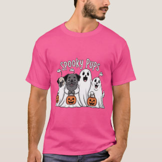 Spooky pups schattige pugs in spookkostuums Hallow T-shirt
