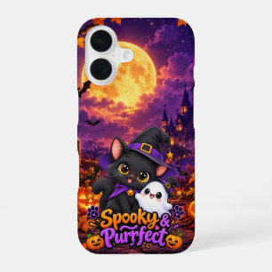 Spooky & Purrfect – Halloween Kattenhoesje iPhone 16 Hoesje