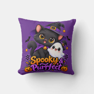 Spooky & Purrfect – Halloween Kattenkussen Kussen
