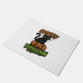 Spooky Purrfection - Schattigee zwarte kat op pomp Deurmat (Schuin)