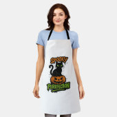 Spooky Purrfection - Schattigee zwarte kat op pomp Schort (Gedragen)