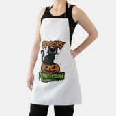 Spooky Purrfection - Schattigee zwarte kat op pomp Schort (Insitu)