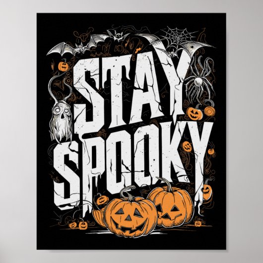 Spooky Quote Halloween Drink Coffee Funny Kleding Poster (Voorkant)