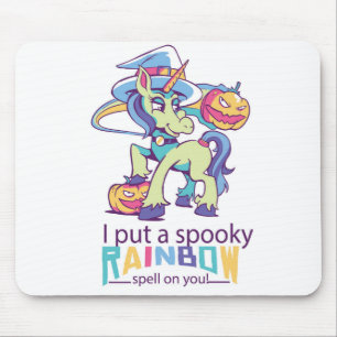 Spooky Rainbow Spell Halloween Unicorn Witch Muismat