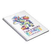 Spooky Rainbow Spell Halloween Unicorn Witch Notitieboek (Rechterzijde)