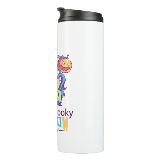 Spooky Rainbow Spell Halloween Unicorn Witch Thermosbeker (Geroteerd rechts)