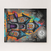 Spooky Rainbow Splatter Castle Jigsaw Puzzel (Horizontaal)