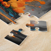 Spooky Rainbow Splatter Castle Jigsaw Puzzel (Zijkant)