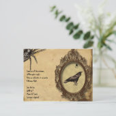 Spooky  Raven en Spider Halloween Uitnodiging Briefkaart (Staand voorkant)