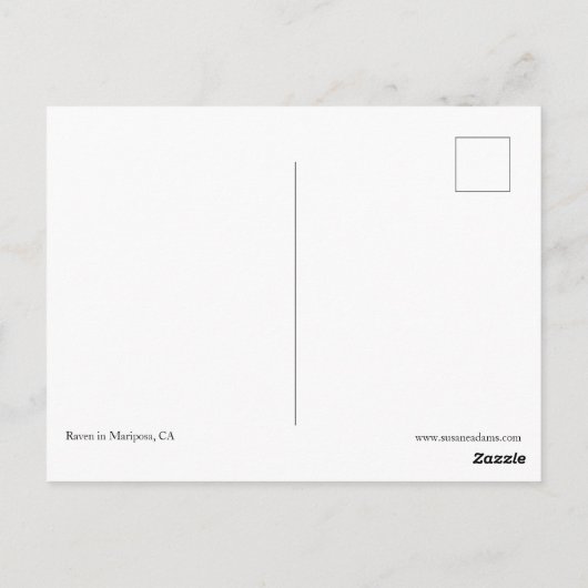 Spooky Raven in Tree Briefkaart (Achterkant)