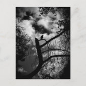 Spooky Raven in Tree Briefkaart (Voorkant)