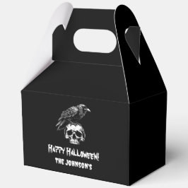 Spooky Raven Skull Halloween gunstbox Bedankdoosjes