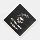 Spooky Raven Skull Halloween Papier servet (Hoek)