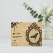 Spooky Raven Spider Halloween Uitnodiging (Staand voorkant)