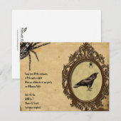 Spooky Raven Spider Halloween Uitnodiging (Voorkant / Achterkant)