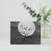 Spooky Ravens Vliegen tegen de Volle Maan Briefkaart (Staand voorkant)